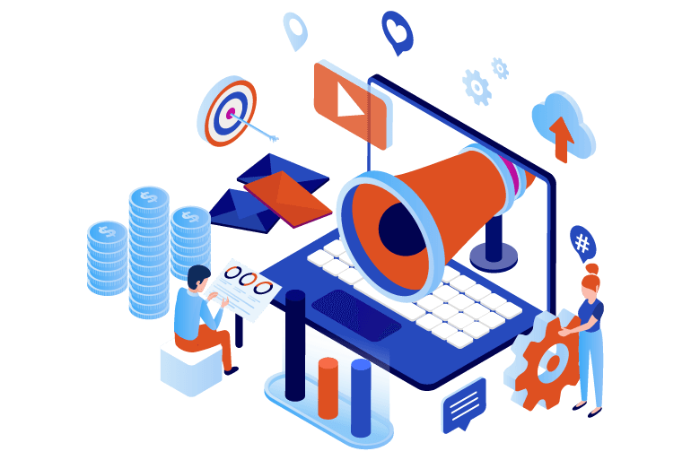 Digital Marketing Illustration - Techzex Software